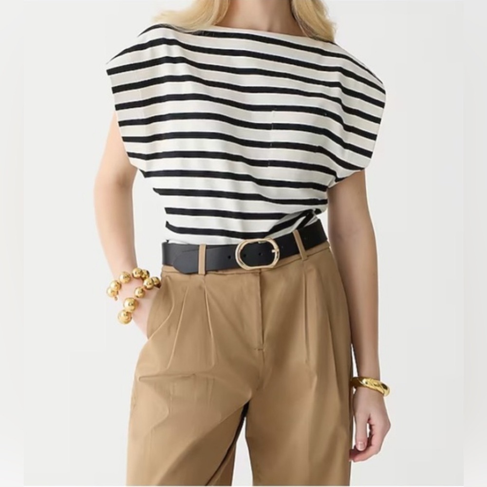J. Crew Boatneck muscle T-shirt in stripe mariner cotton